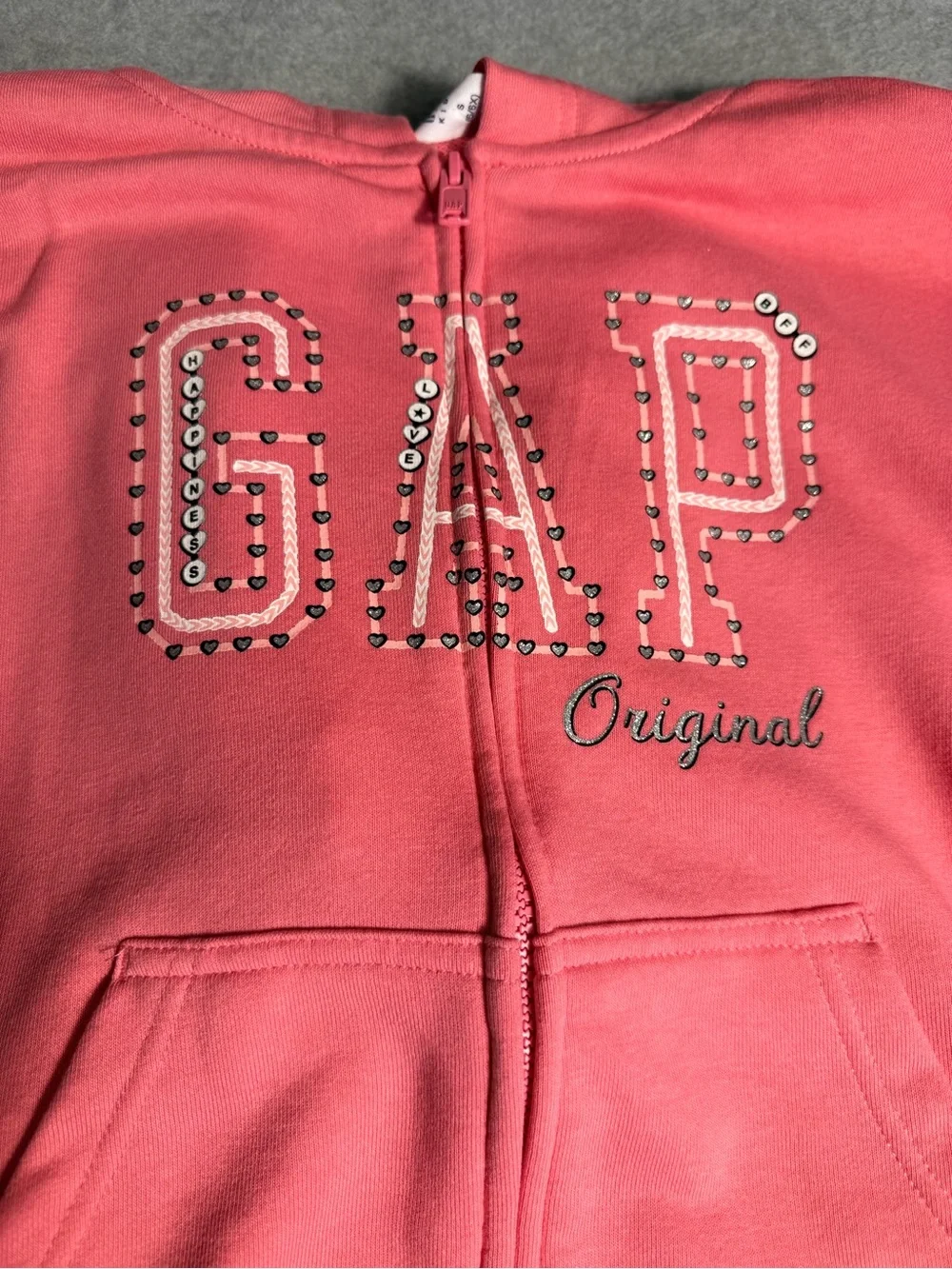 NWT Gap Kids Girls Pink Full‎ Zip Hoodie Sweatshirt Size S 6/6X